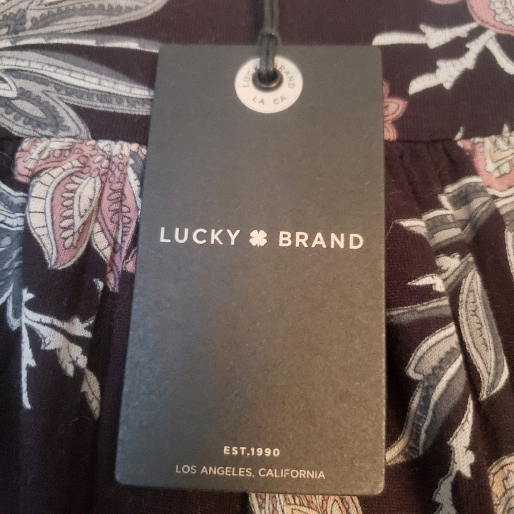 $60 Lucky Brand | Small | Black Floral Boho Blouse - Picture 4 of 7